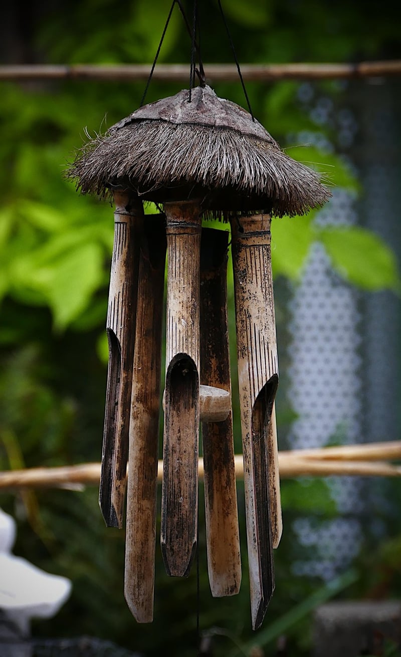 Wind Chimes in a Garden